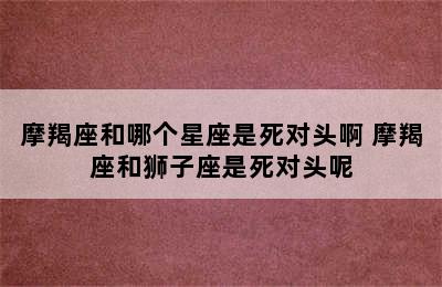 摩羯座和哪个星座是死对头啊 摩羯座和狮子座是死对头呢